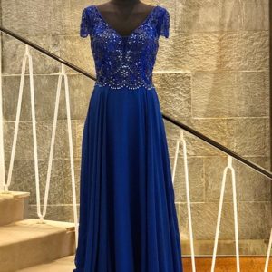 Abendkleid blau lang